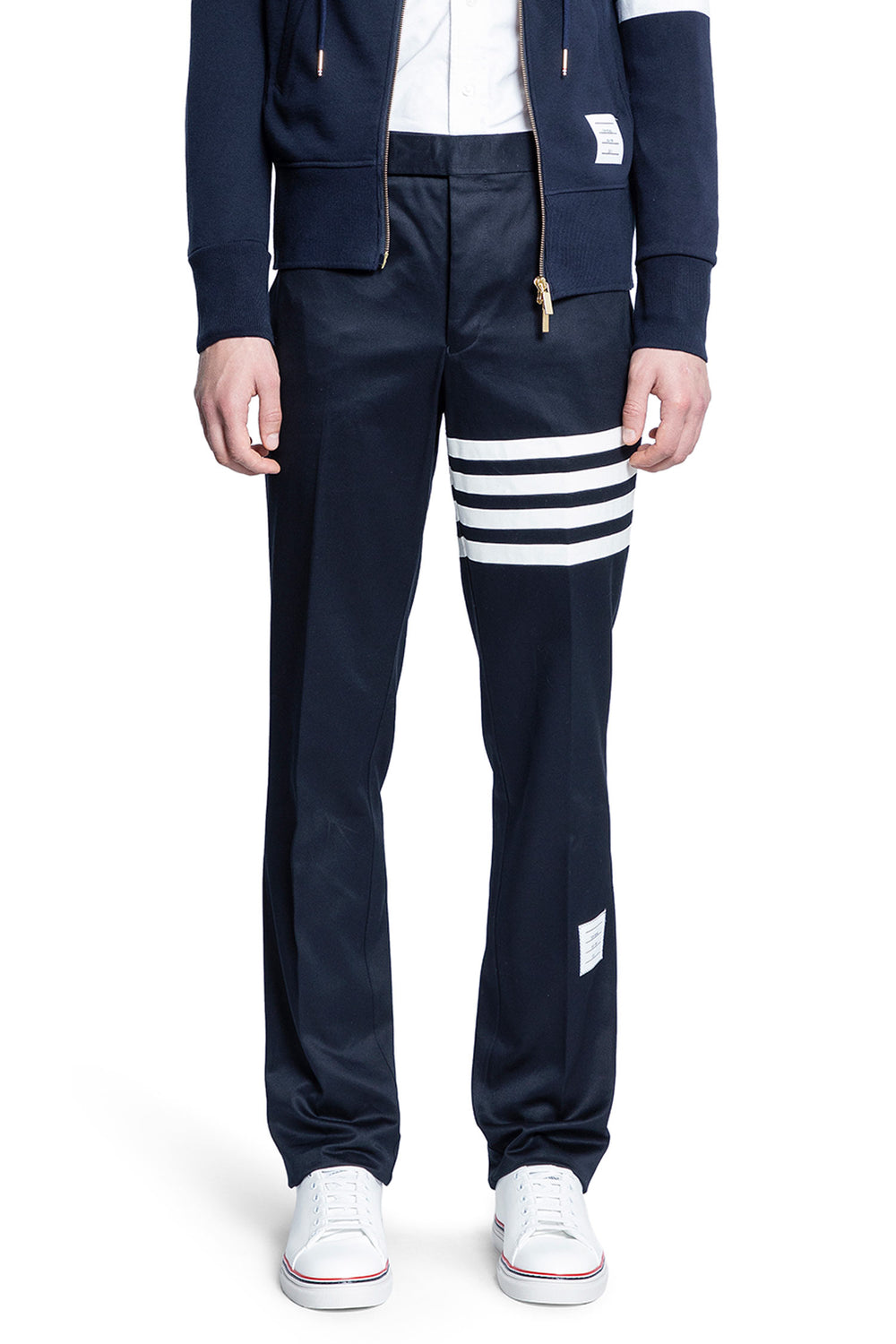 THOM BROWNE MAN BLACK TROUSERS