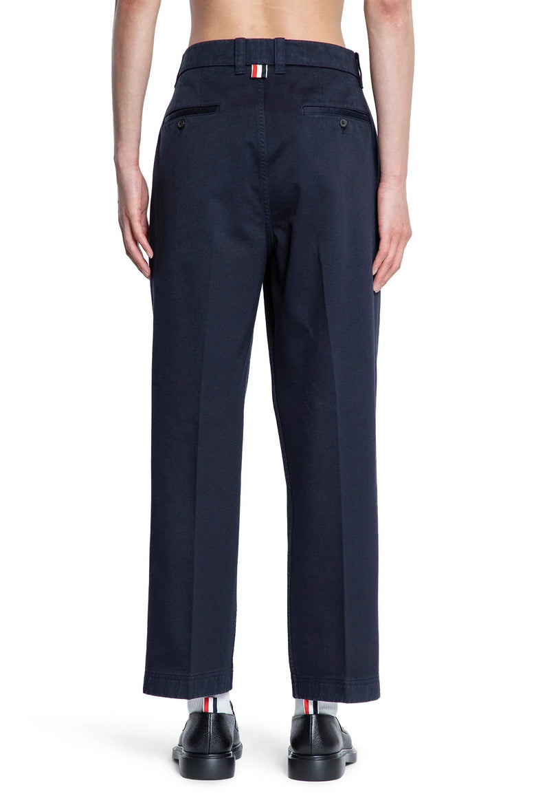 THOM BROWNE Garment Dyed Chino Trousers in Cotton Twill man