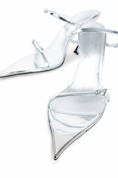 MUGLER WOMAN SILVER MULES