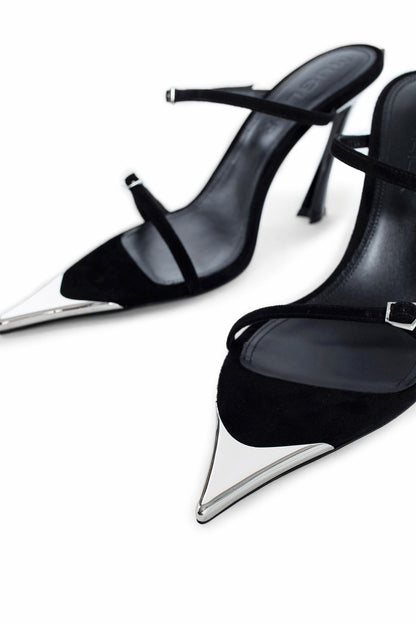 MUGLER WOMAN BLACK MULES