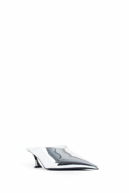 MUGLER WOMAN SILVER MULES