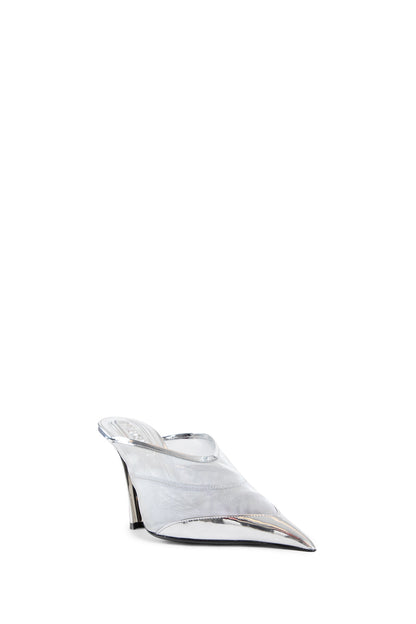 MUGLER WOMAN SILVER MULES