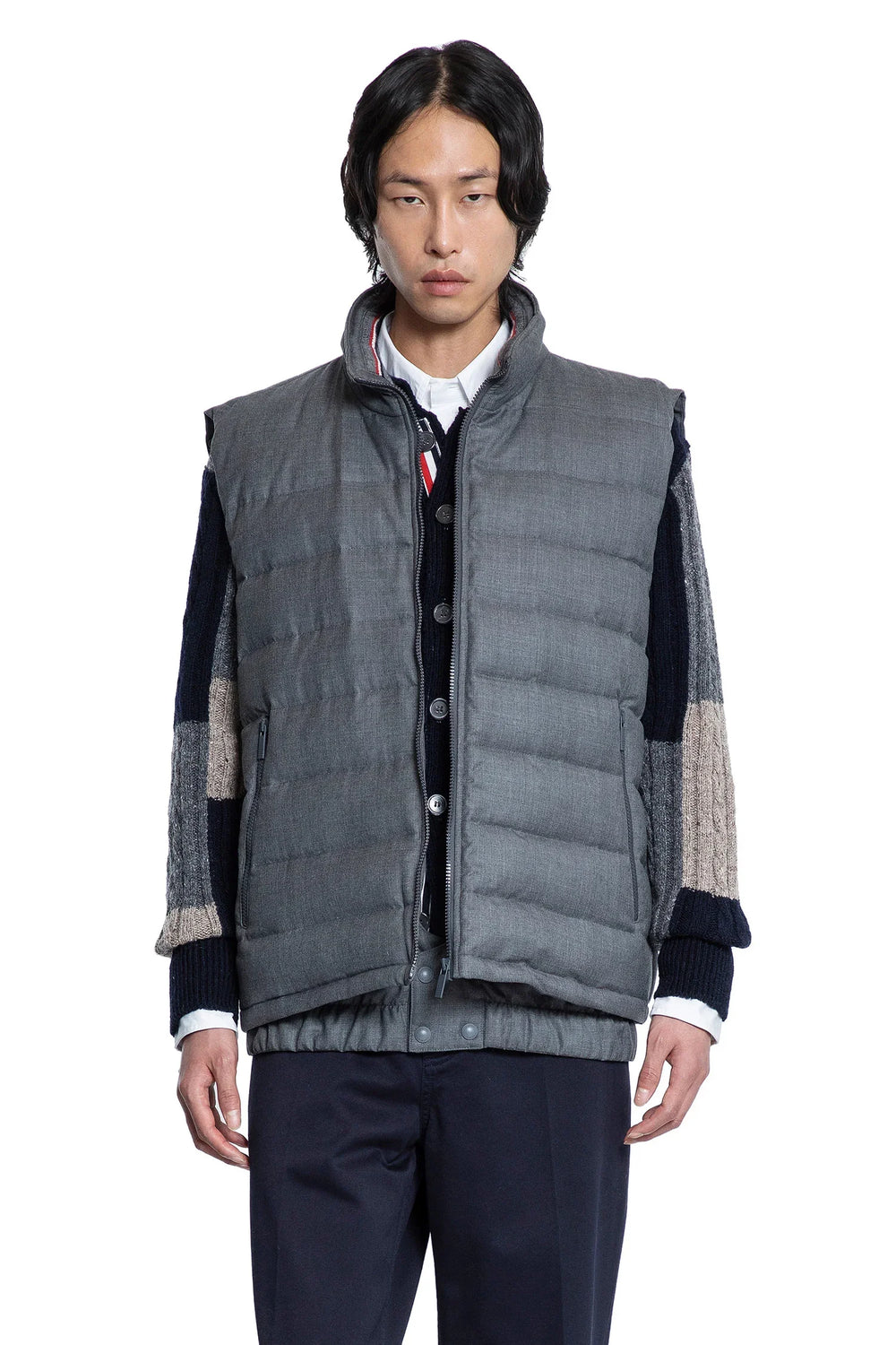 THOM BROWNE Down Filled Super 120's Twill Ski Vest man
