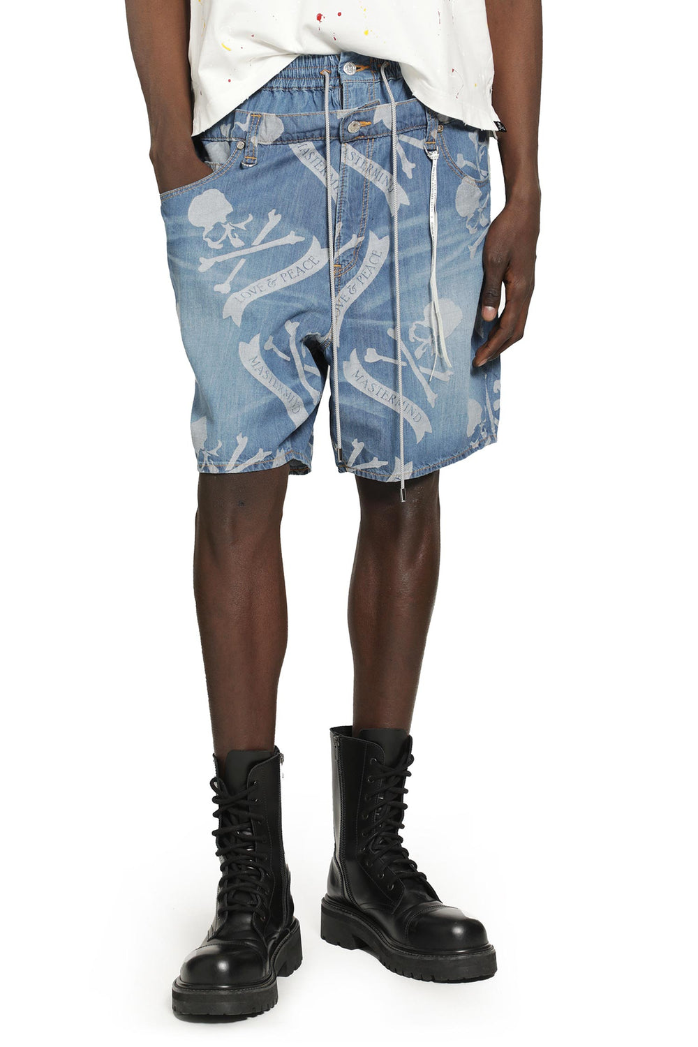 MASTERMIND WORLD Aloha Denim Shorts man