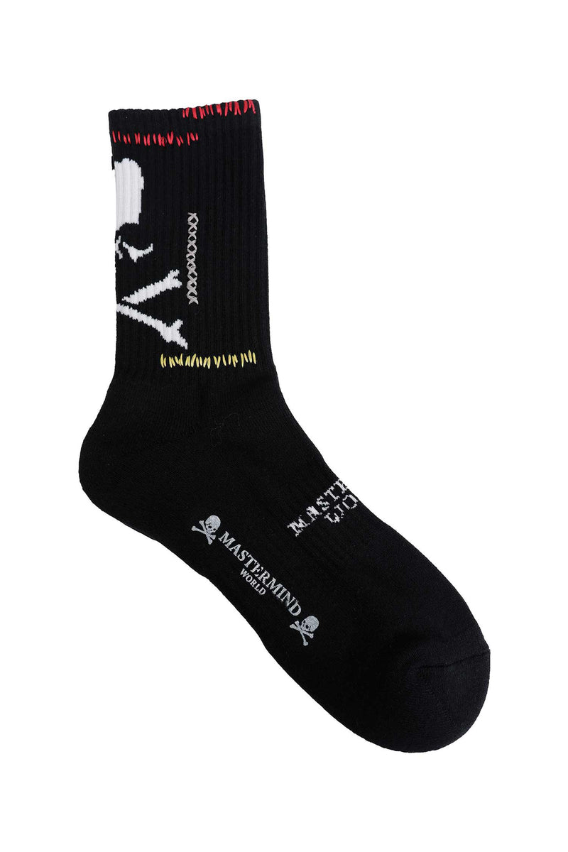 MASTERMIND WORLD MV Stitch Ribbed Knit Socks man