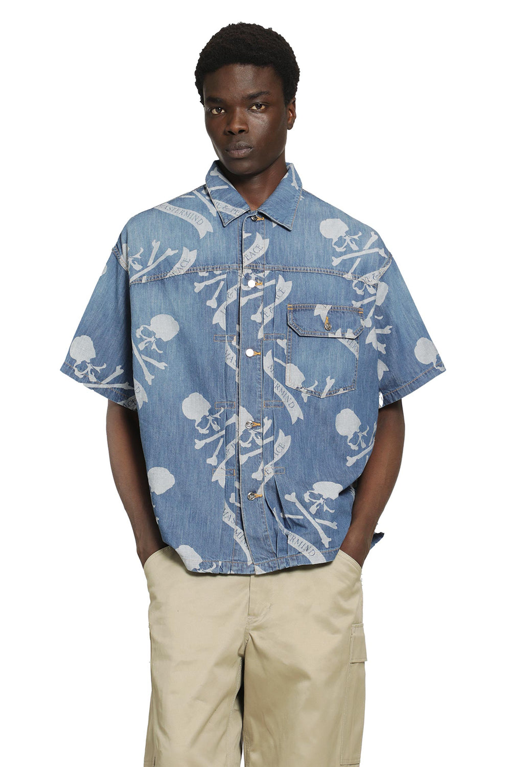 MASTERMIND WORLD Aloha SS Denim Shirt man