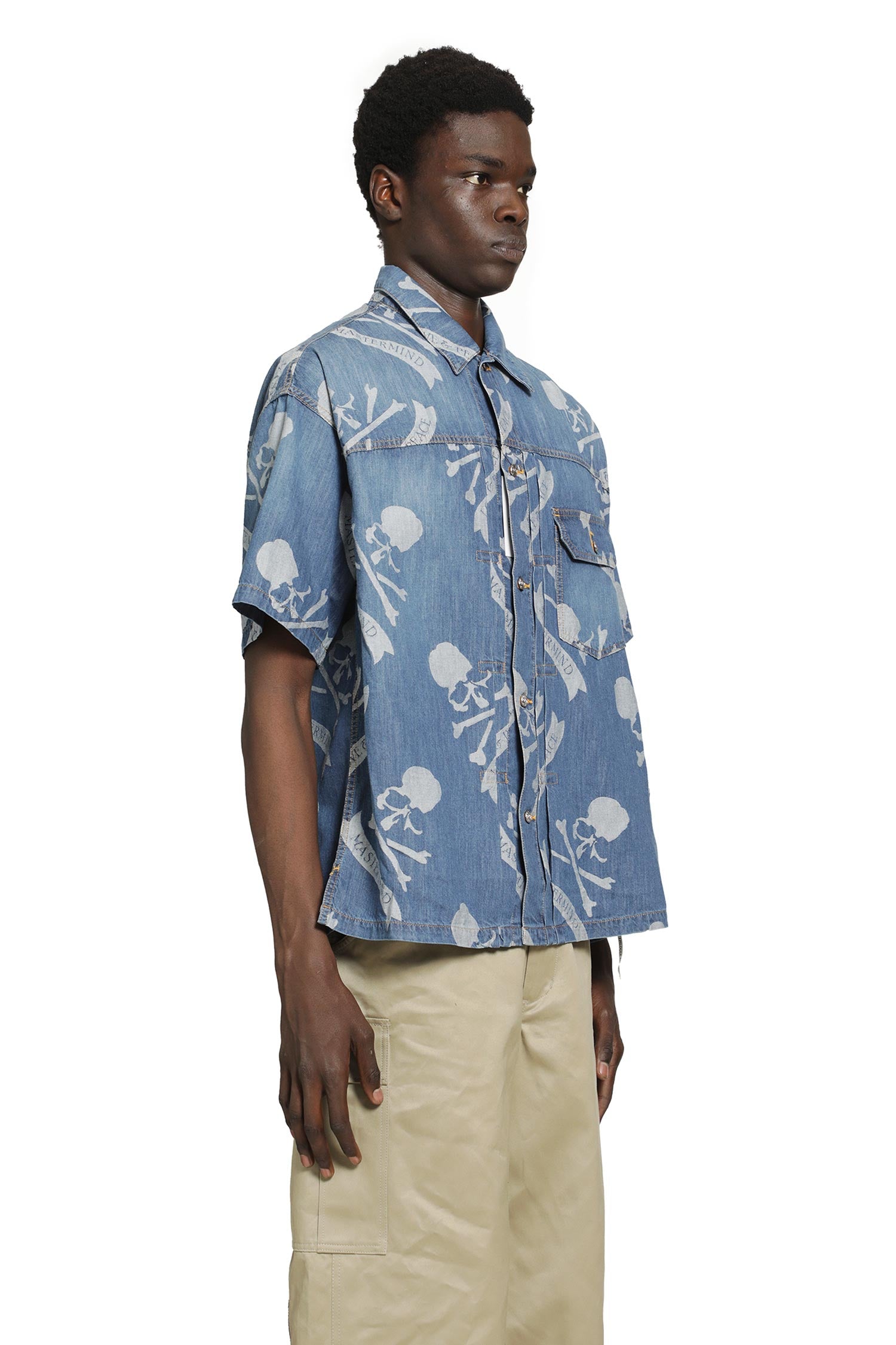 MASTERMIND WORLD Aloha SS Denim Shirt man