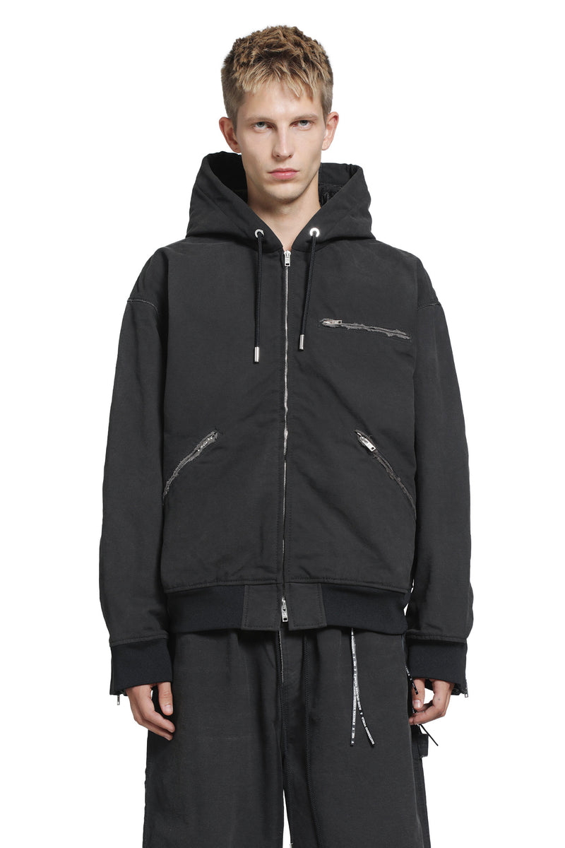 MASTERMIND WORLD Stonewashed Hooded Work Jacket man