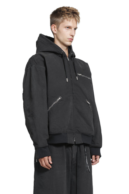 Stonewashed Hooded Work Jacket