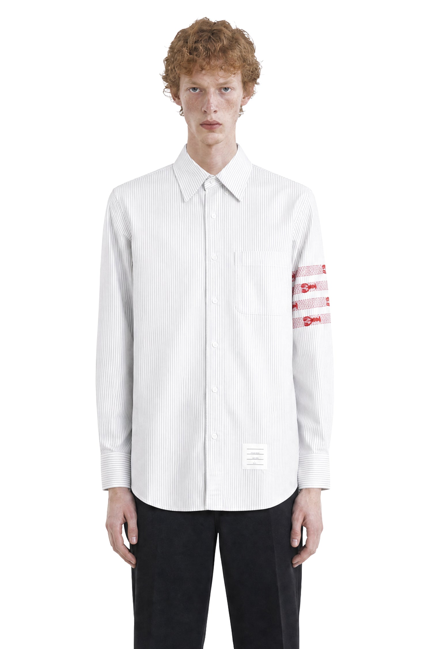 THOM BROWNE Uni Stripe Lobster 4-Bar Shirt man