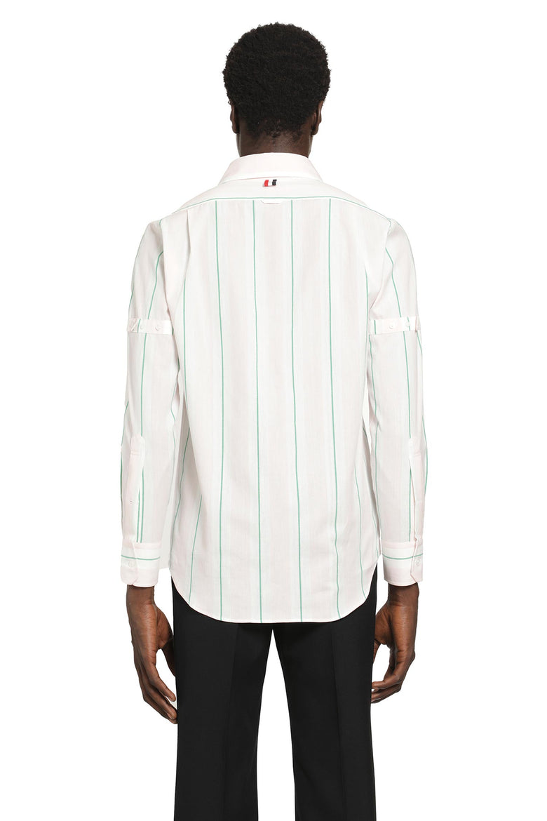 THOM BROWNE Stroped Cotton Shirt man
