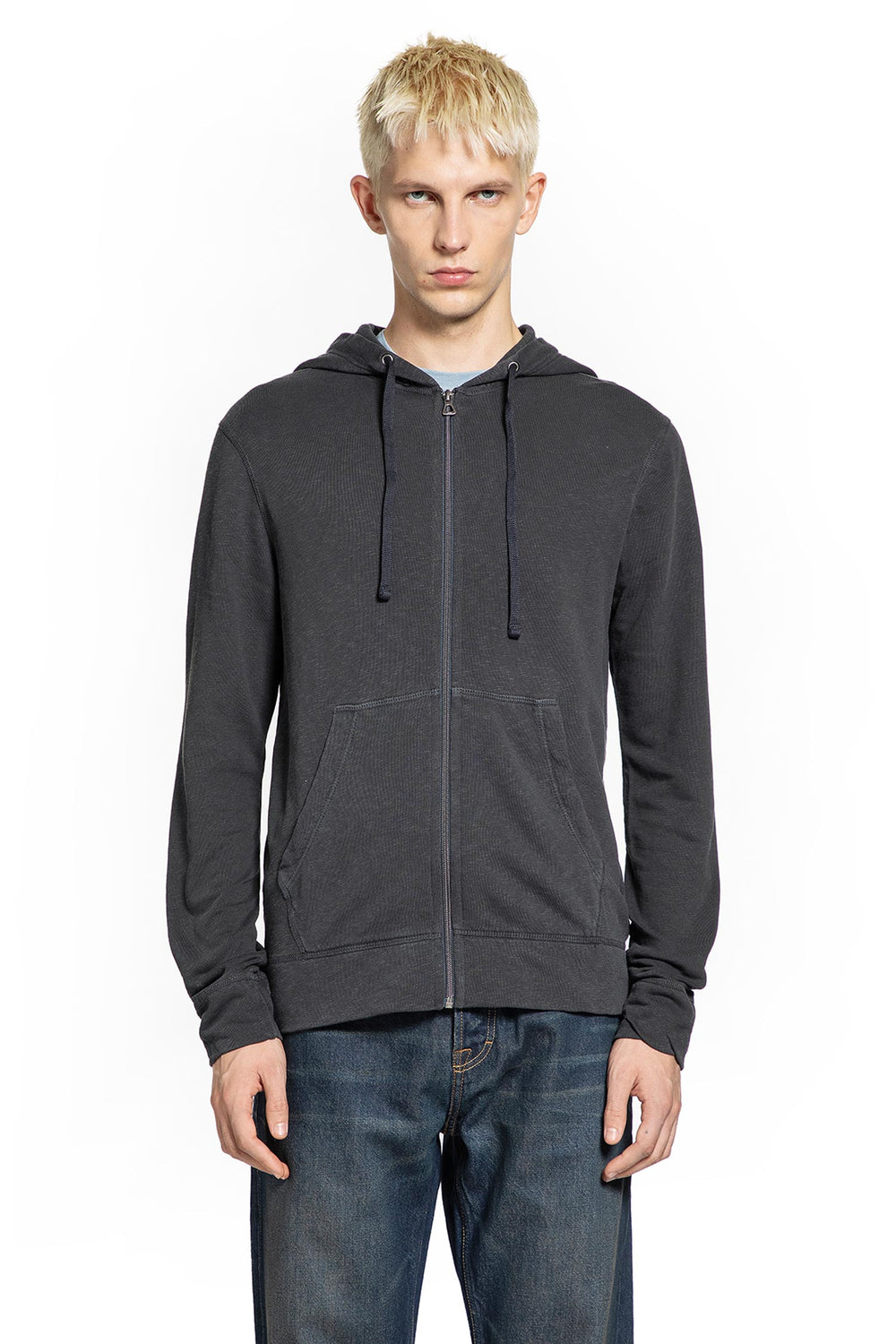 JAMES PERSE Vintage French Terry Zip Up Hoodie man