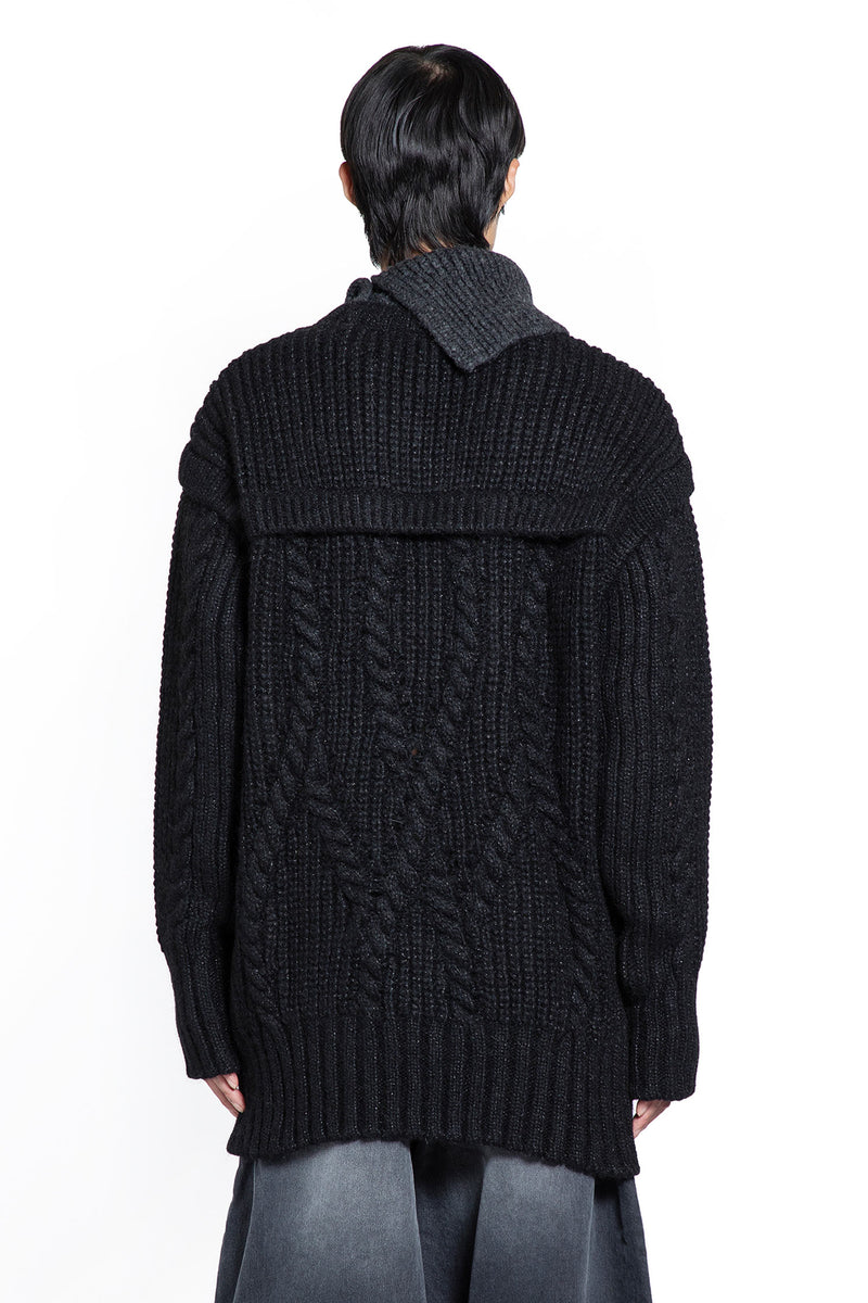 Contrast High-Neck Chunky Knit Jumper - Antonioli.eu