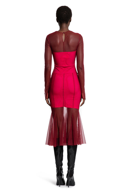 Semi-Sheer Gathered Dress