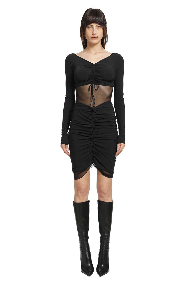 Ruched Ballet Mini Dress