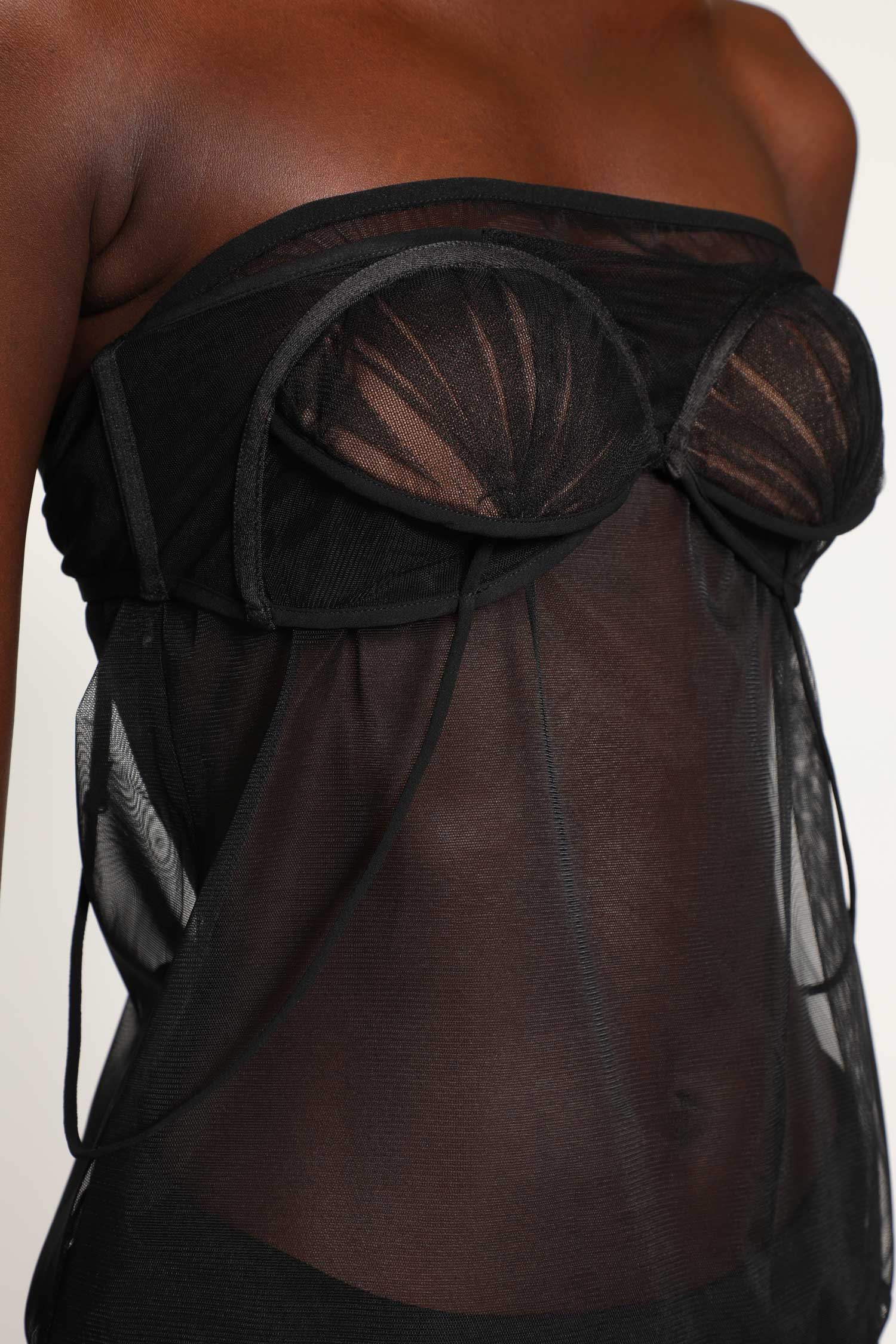 Upside Down Pleated Bra Top