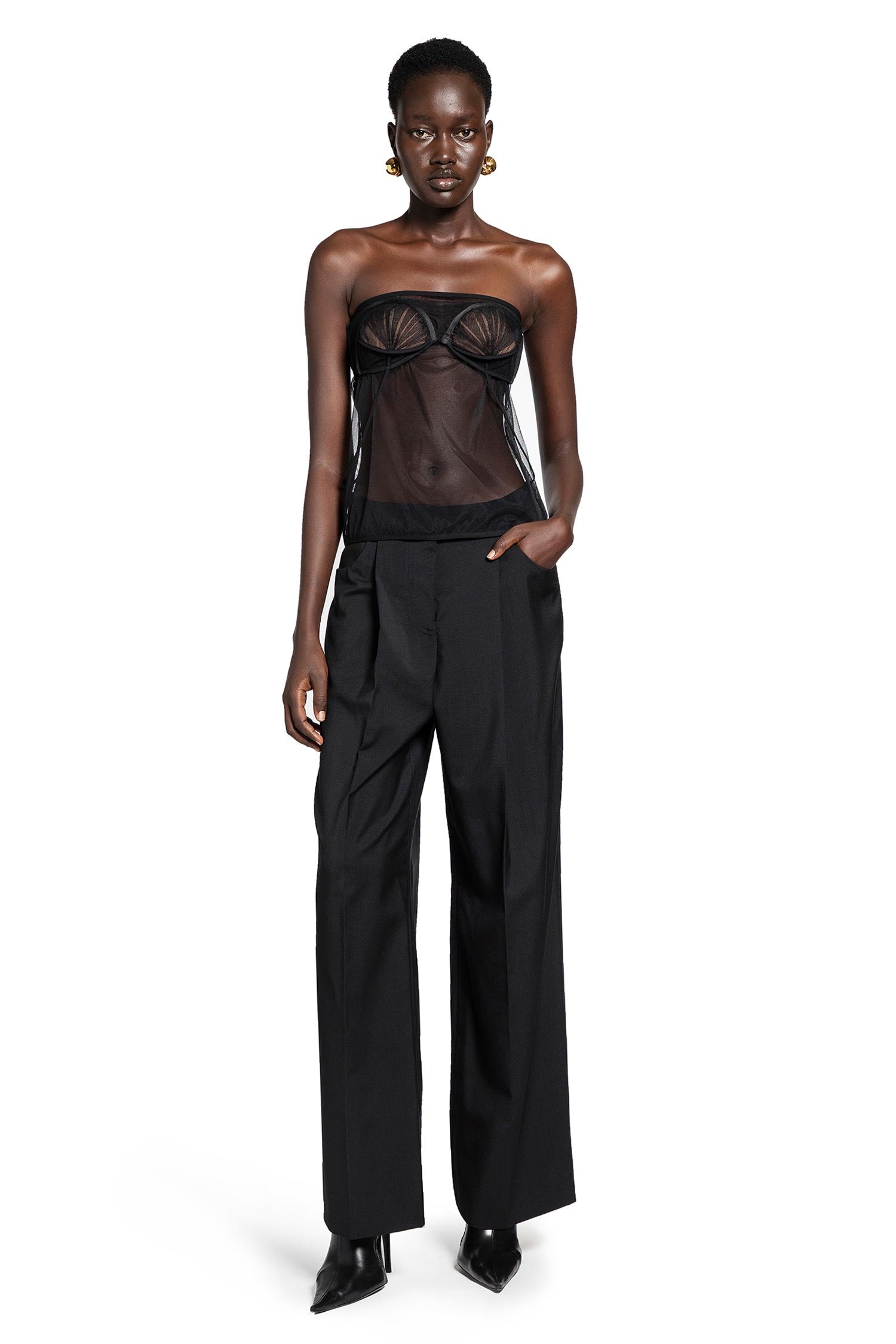 Upside Down Pleated Bra Top