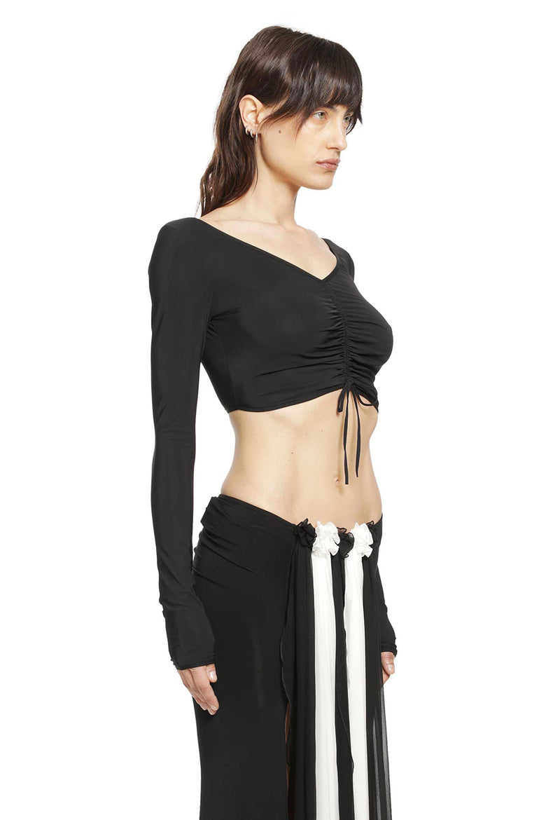 Ruched Ballet Long Sleeve Top