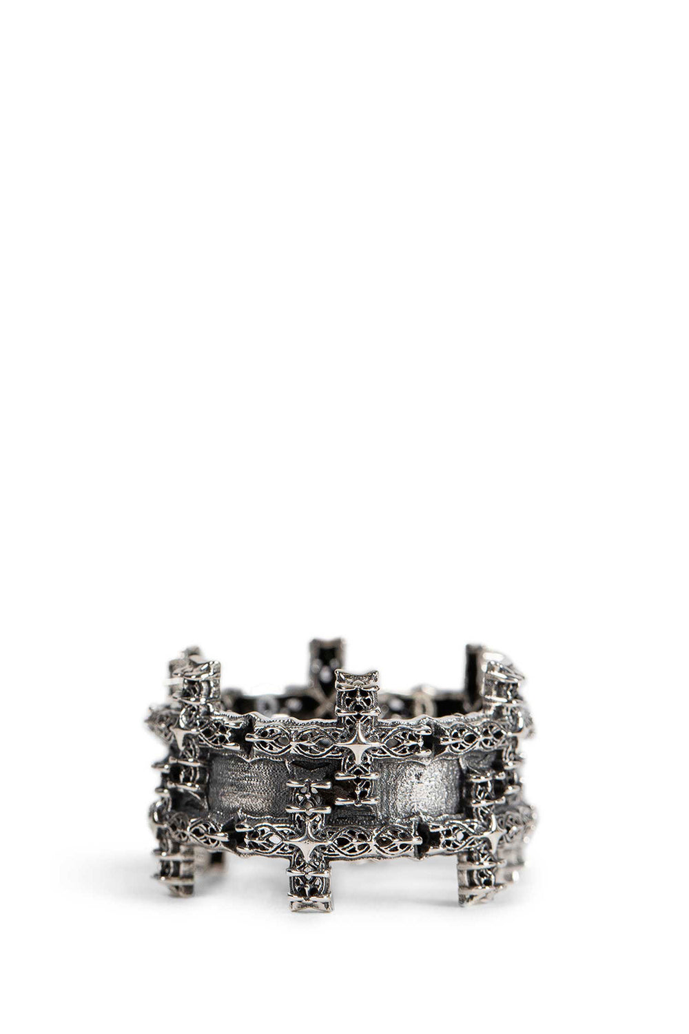 EMANUELE BICOCCHI Notre Dame Double Cross Band Ring unisex