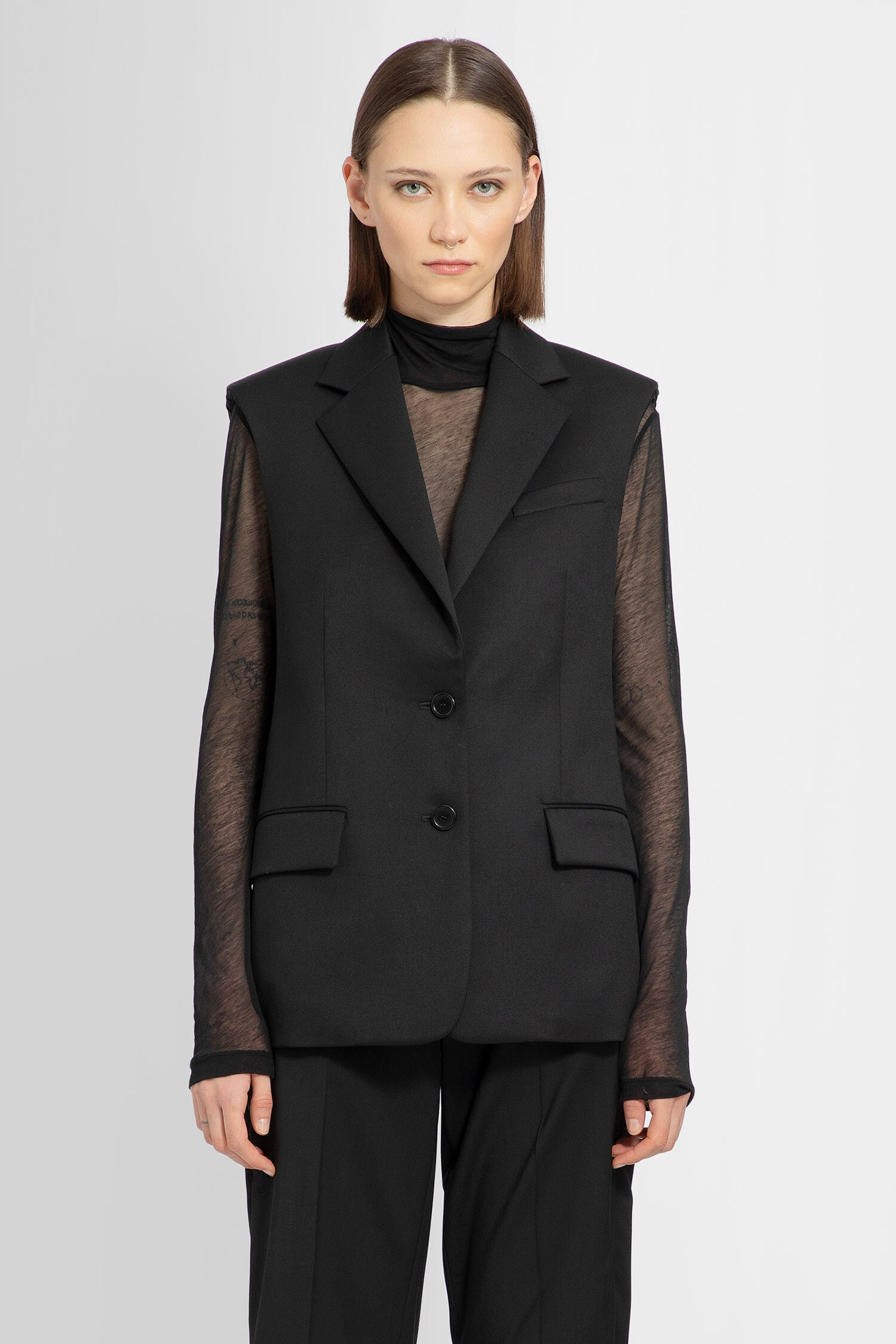 HELMUT LANG WOMAN BLACK WAISTCOATS