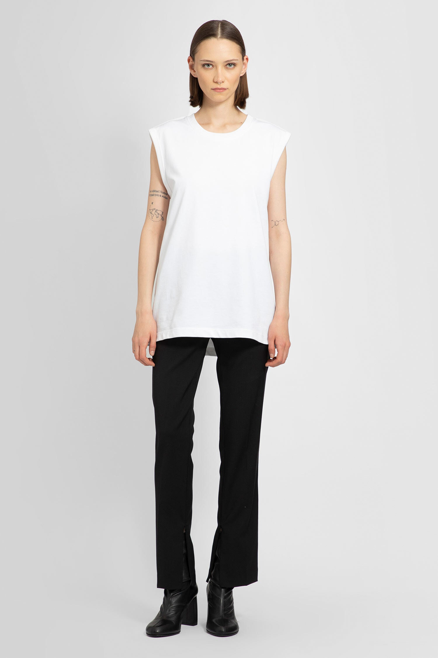 HELMUT LANG WOMAN WHITE T-SHIRTS & TANK TOPS