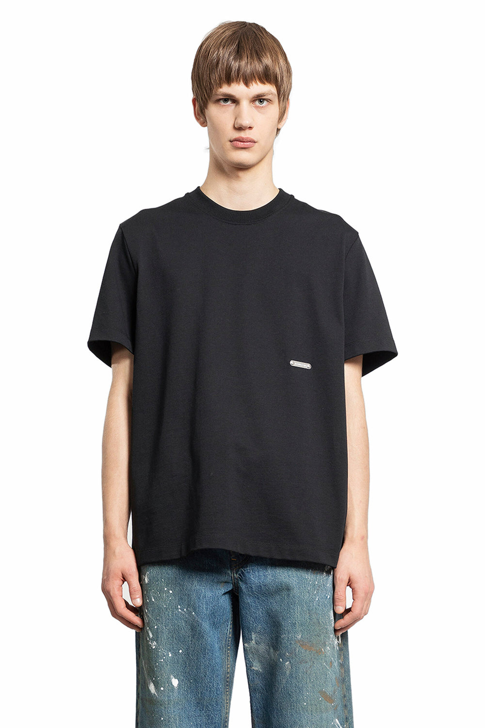 HELMUT LANG MAN BLACK T-SHIRTS & TANK TOPS