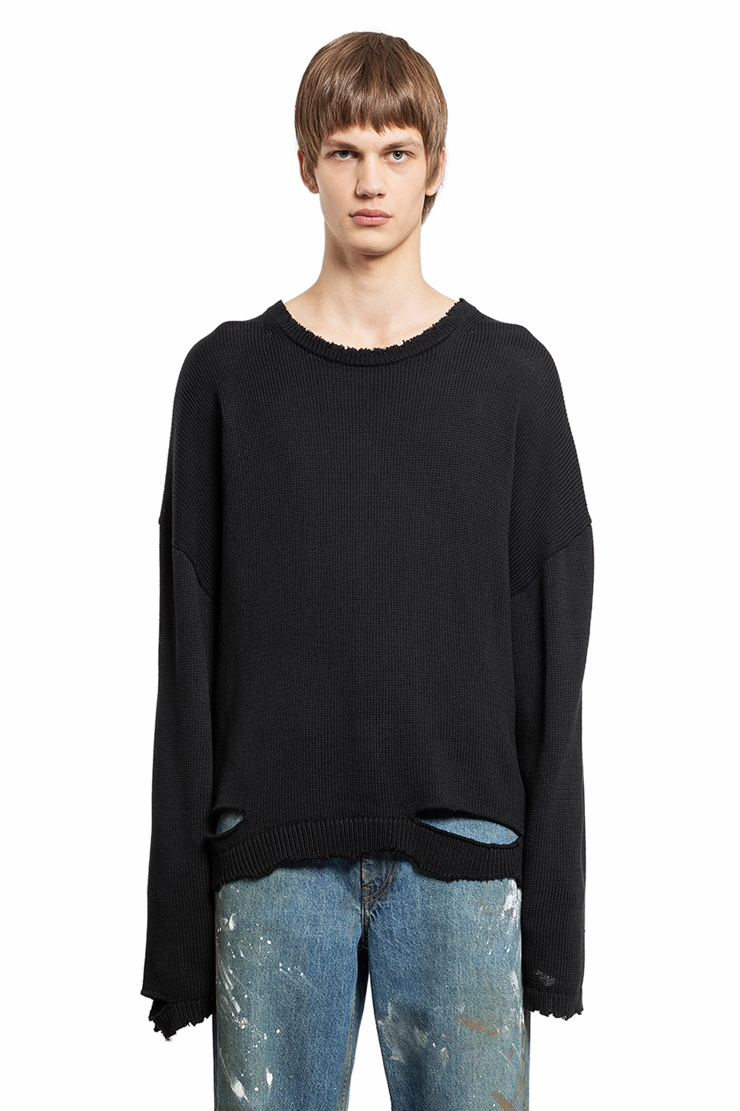 HELMUT LANG MAN BLACK KNITWEAR