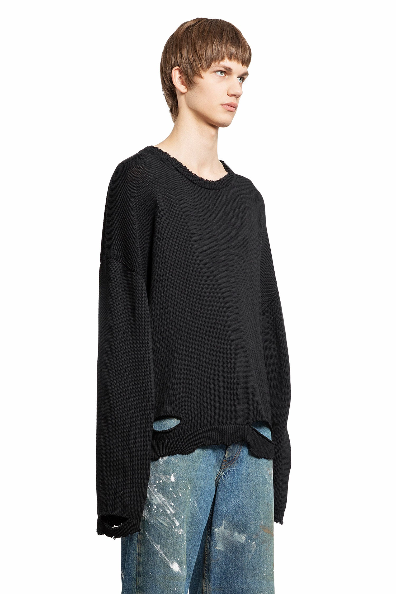 HELMUT LANG MAN BLACK KNITWEAR