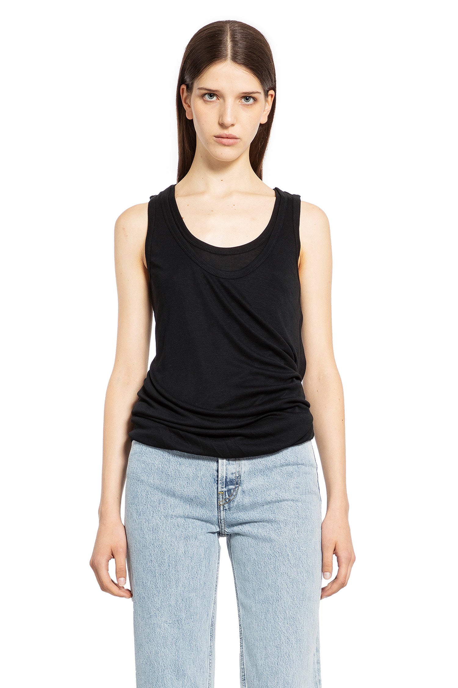 HELMUT LANG WOMAN BLACK T-SHIRTS