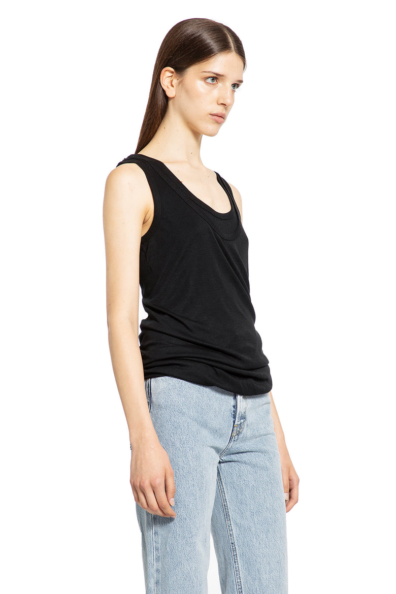 HELMUT LANG WOMAN BLACK T-SHIRTS & TANK TOPS