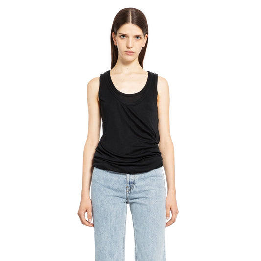 HELMUT LANG WOMAN BLACK T-SHIRTS & TANK TOPS