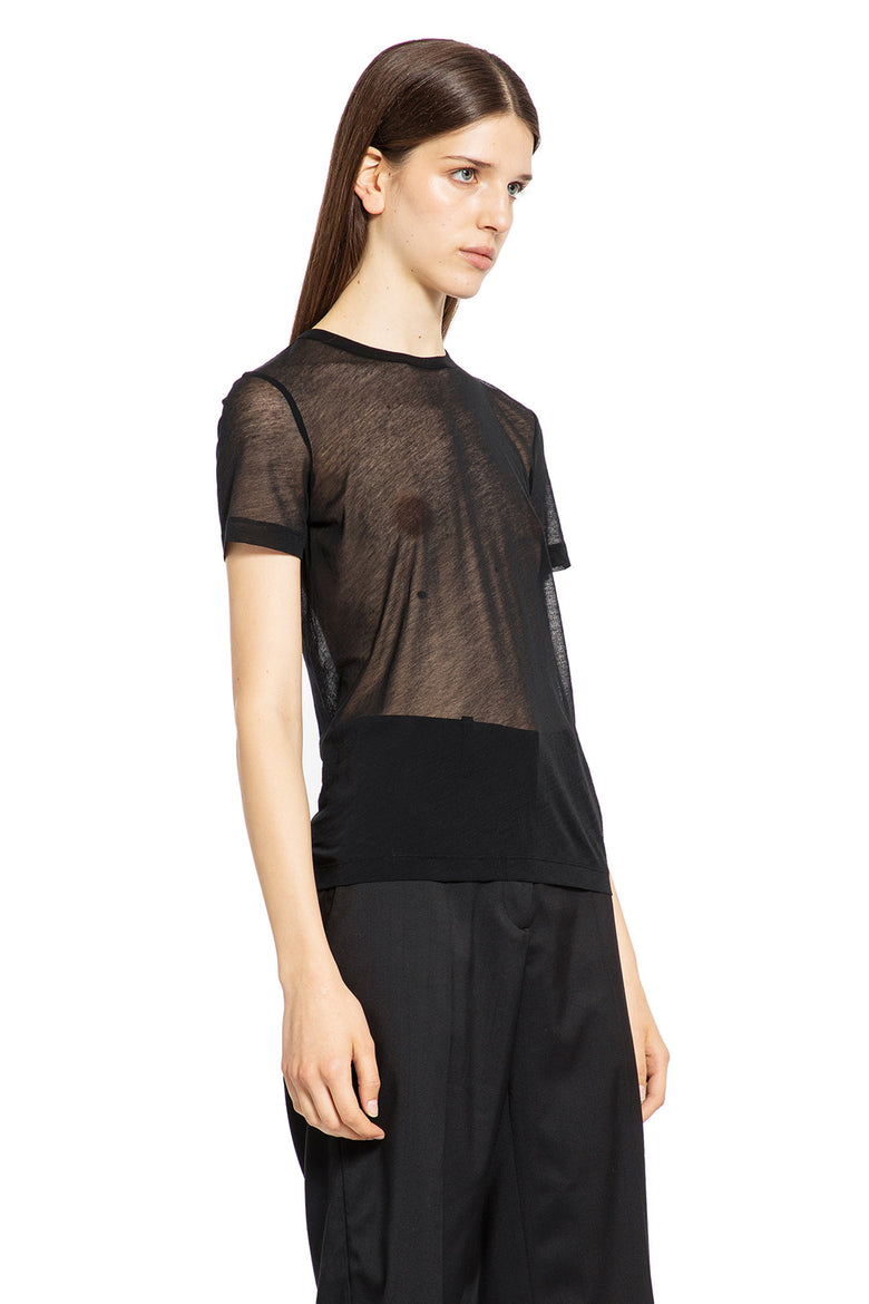 HELMUT LANG WOMAN BLACK T-SHIRTS & TANK TOPS