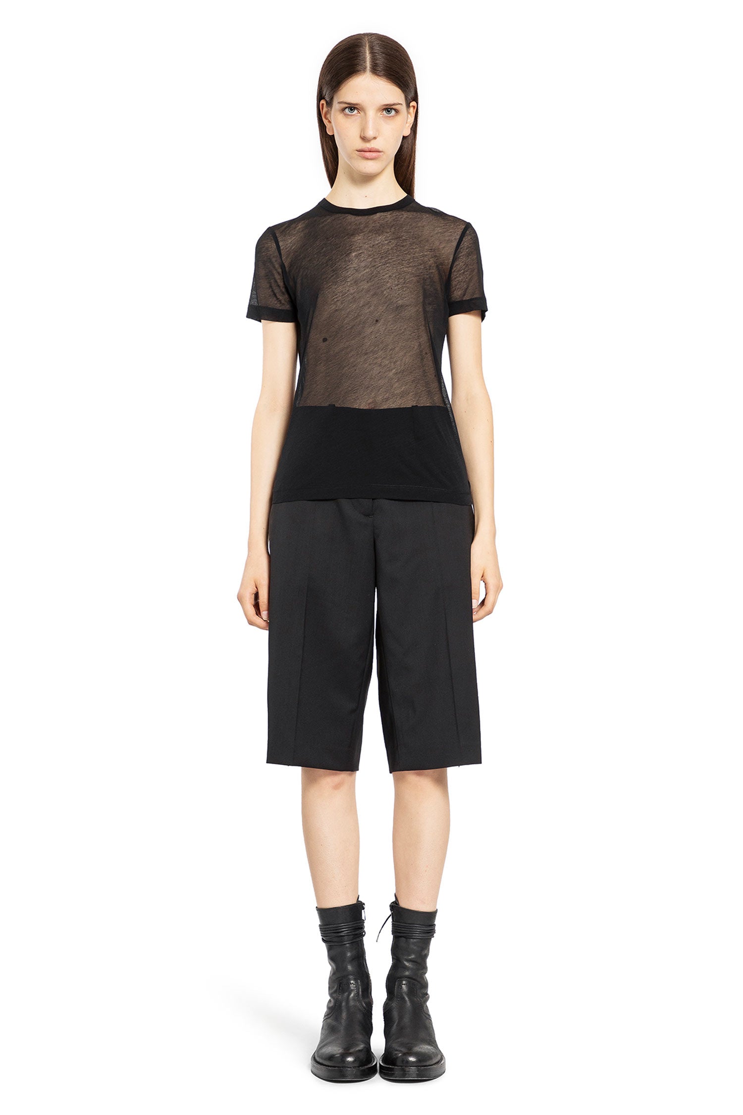 HELMUT LANG WOMAN BLACK T-SHIRTS & TANK TOPS