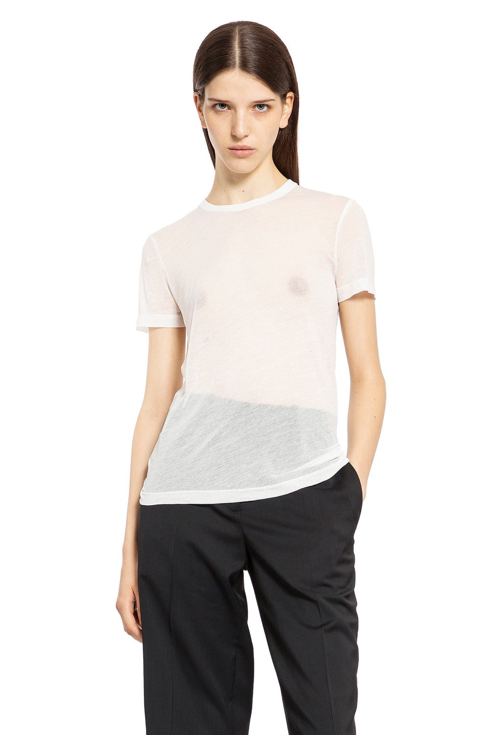 HELMUT LANG WOMAN WHITE T-SHIRTS & TANK TOPS