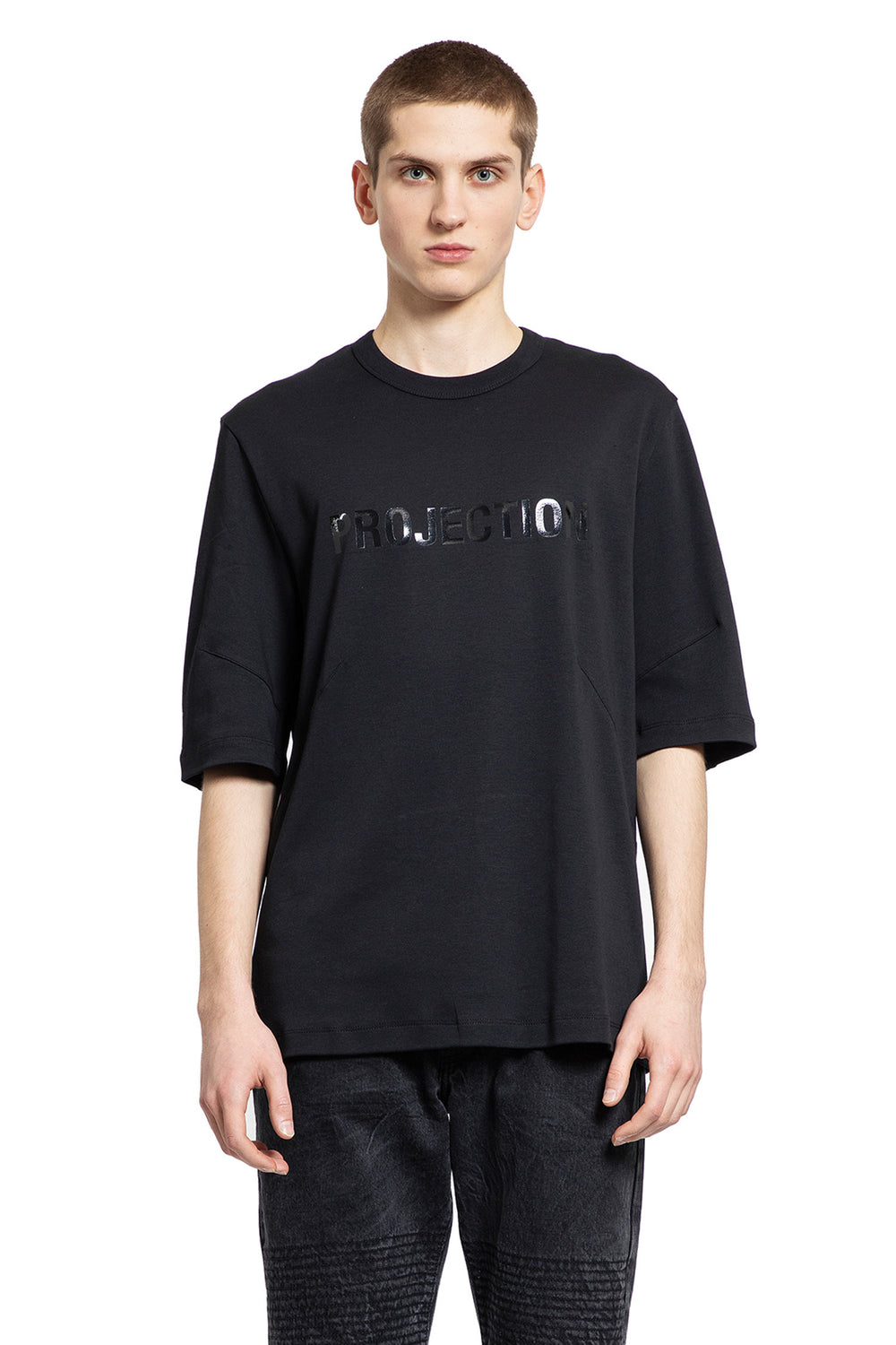 HELMUT LANG MAN BLACK T-SHIRTS & TANK TOPS