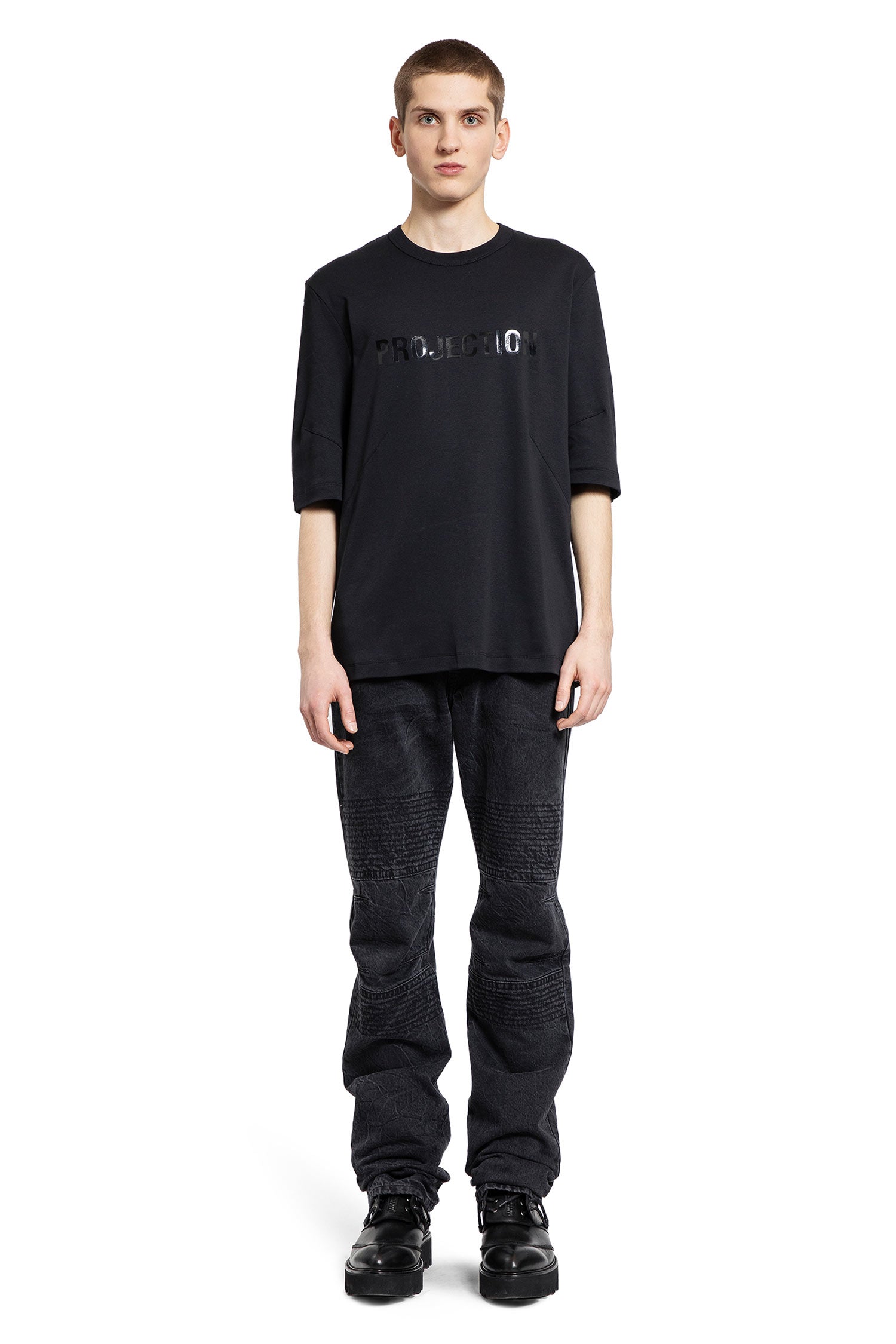 HELMUT LANG MAN BLACK T-SHIRTS & TANK TOPS