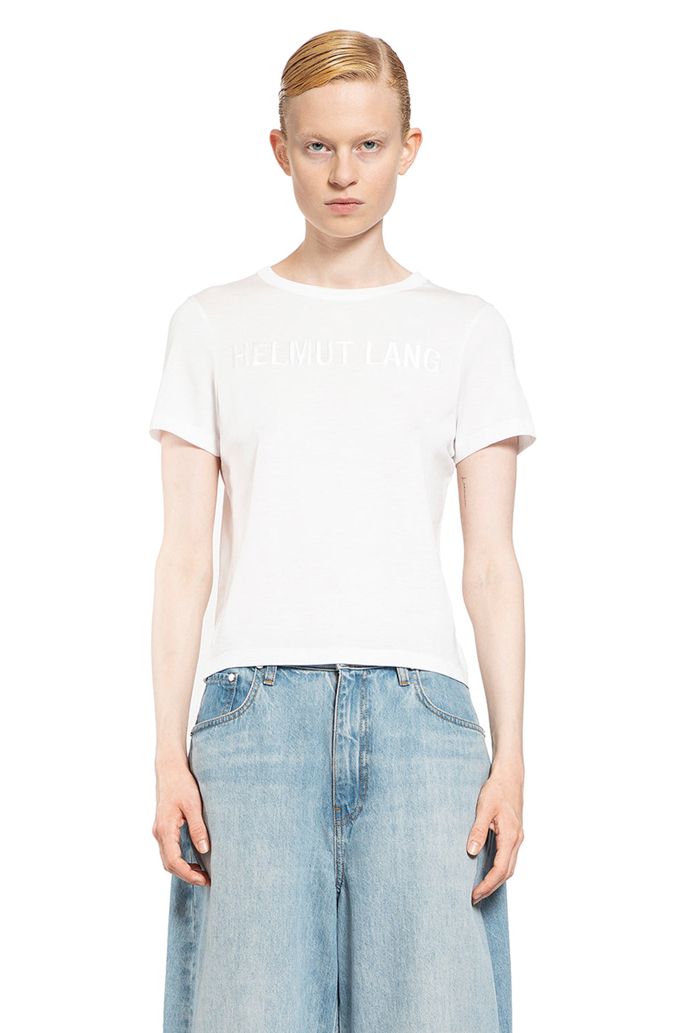 HELMUT LANG WOMAN WHITE T-SHIRTS & TANK TOPS