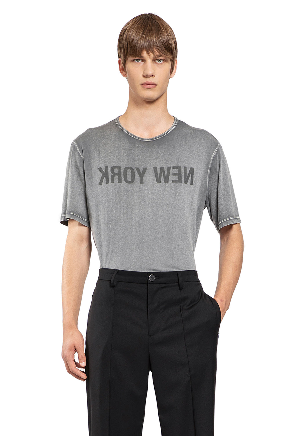 HELMUT LANG MAN GREY T-SHIRTS & TANK TOPS