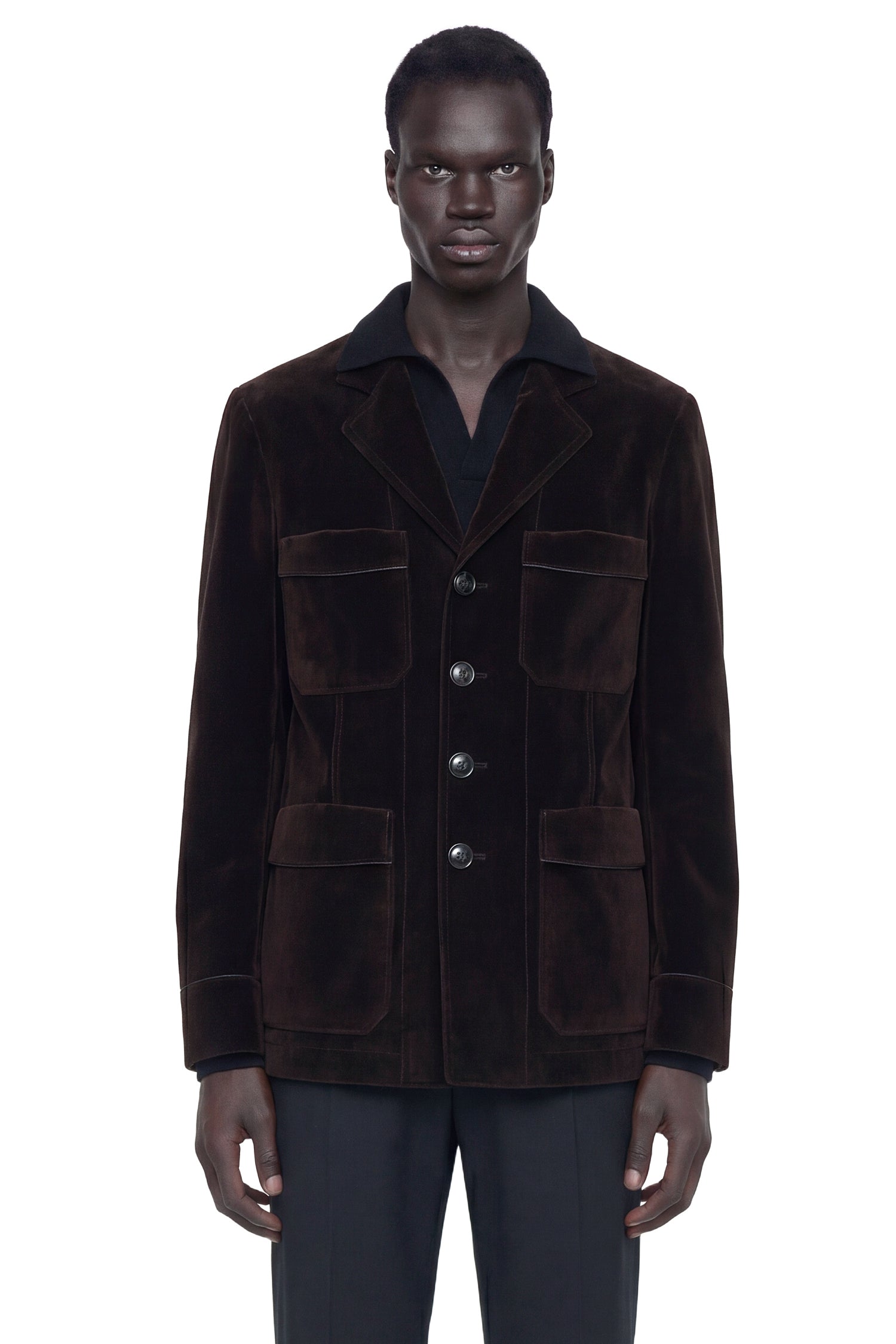 Washed Flocked Tricotine Jacket
