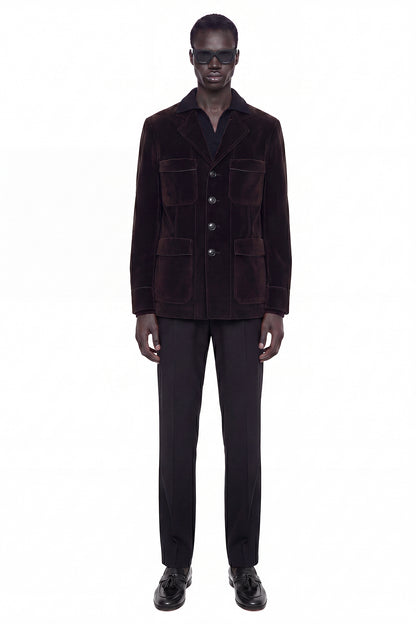 Washed Flocked Tricotine Jacket