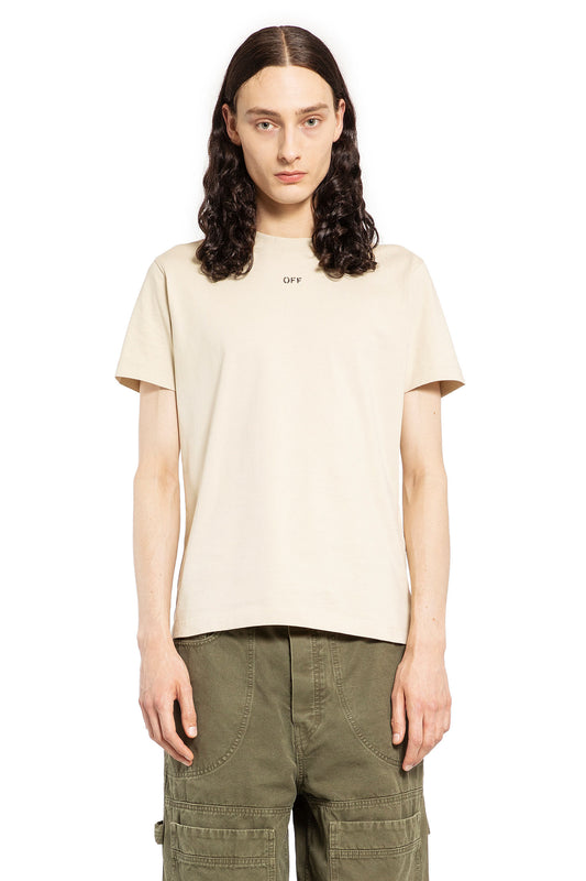 OFF-WHITE MAN BEIGE T-SHIRTS & TANK TOPS