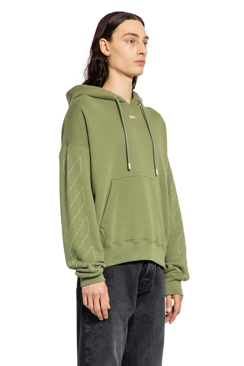 OFF-WHITE MAN GREEN SWEATSHIRTS