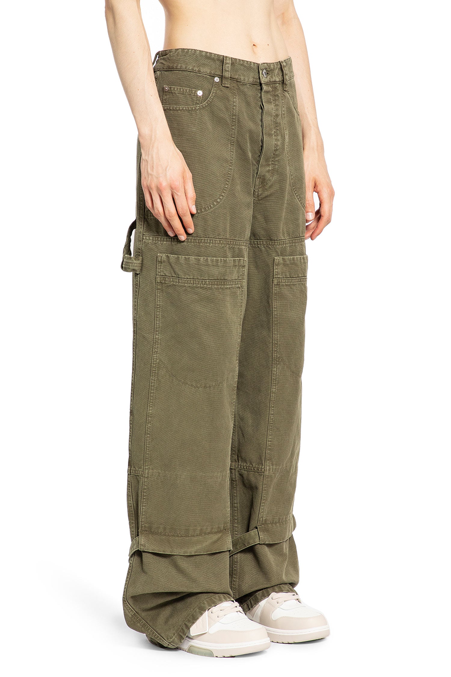 OFF-WHITE MAN GREEN TROUSERS