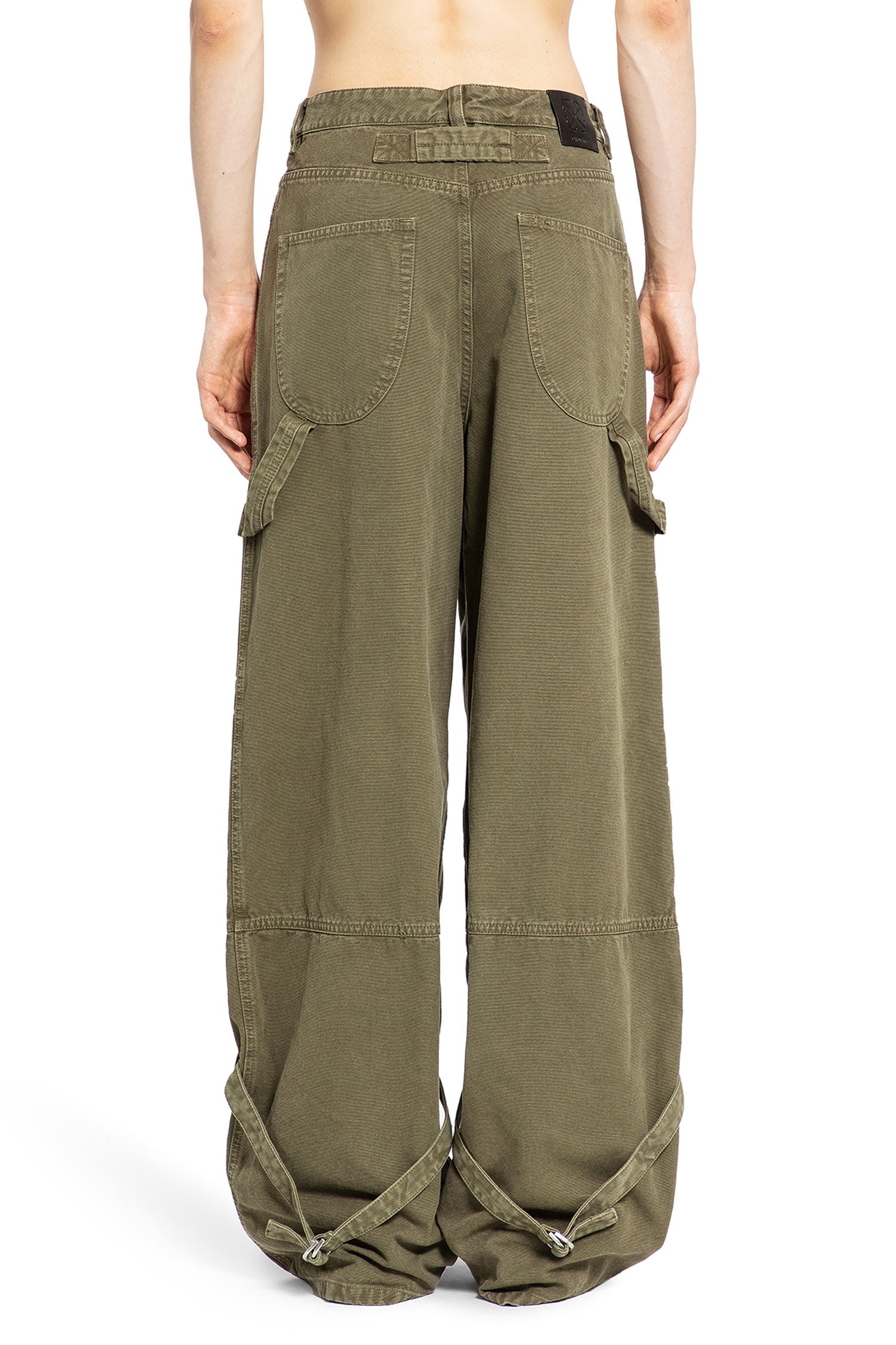 OFF-WHITE MAN GREEN TROUSERS