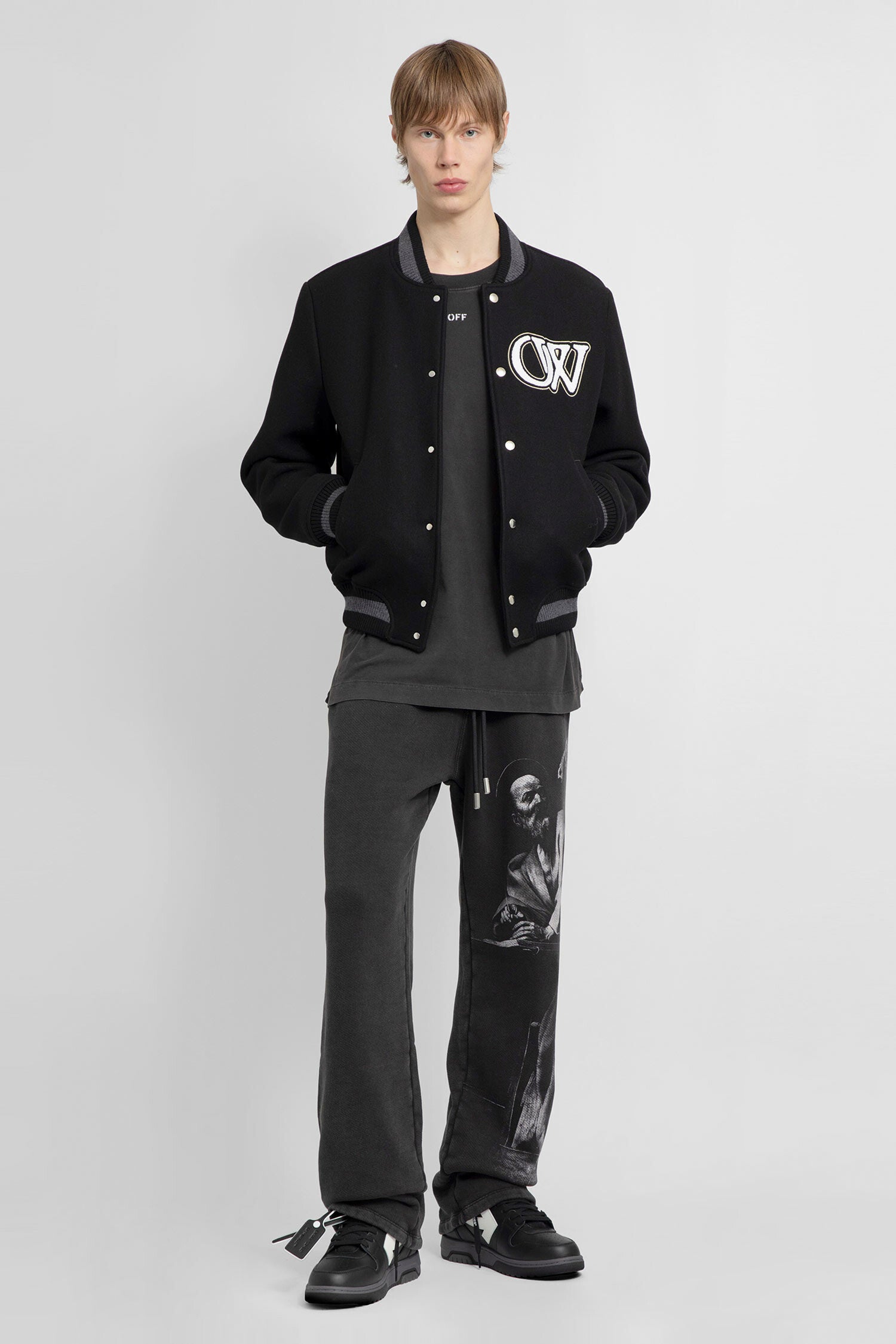 OFF-WHITE MAN GREY TROUSERS