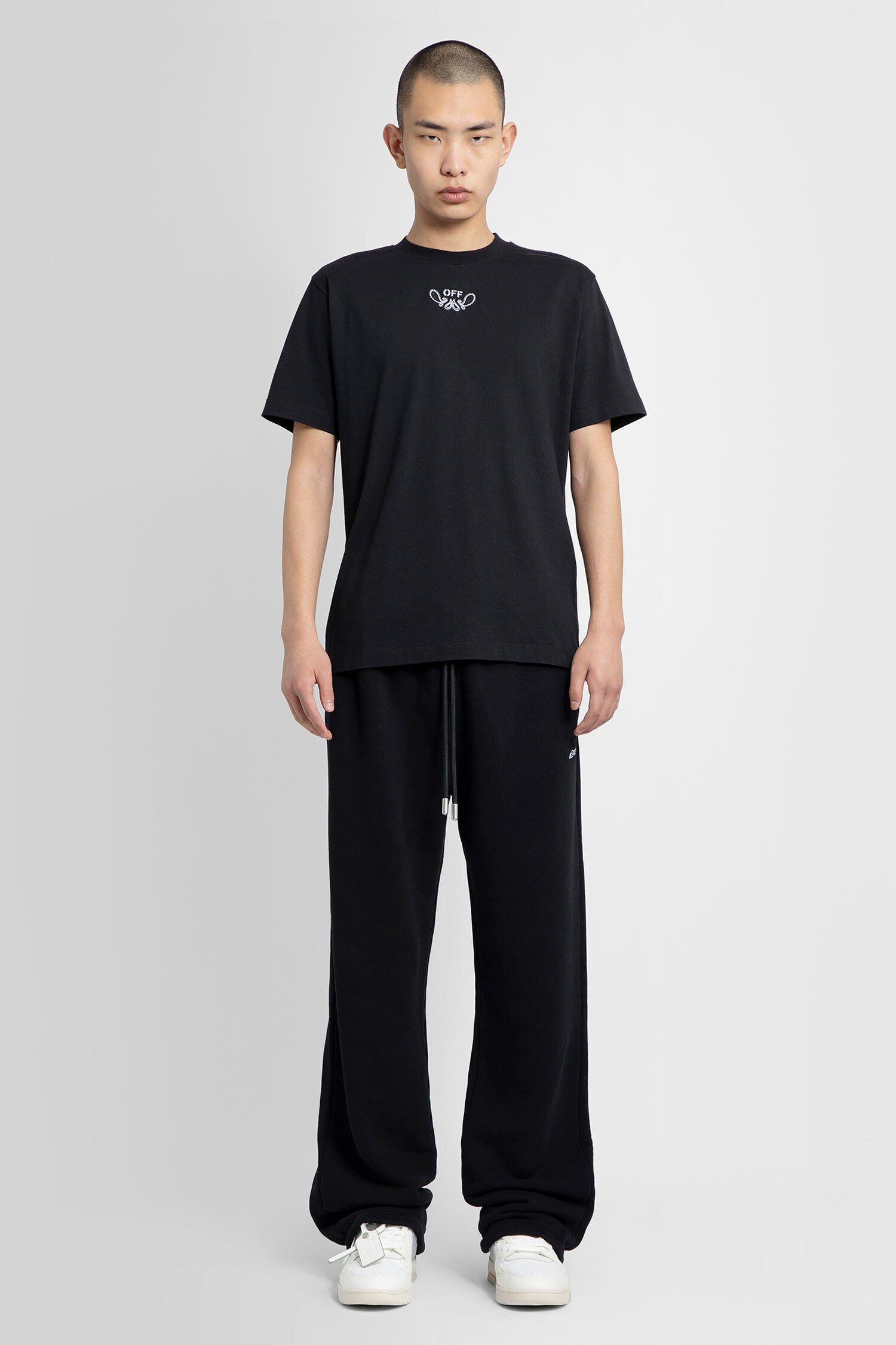 OFF-WHITE MAN BLACK TROUSERS