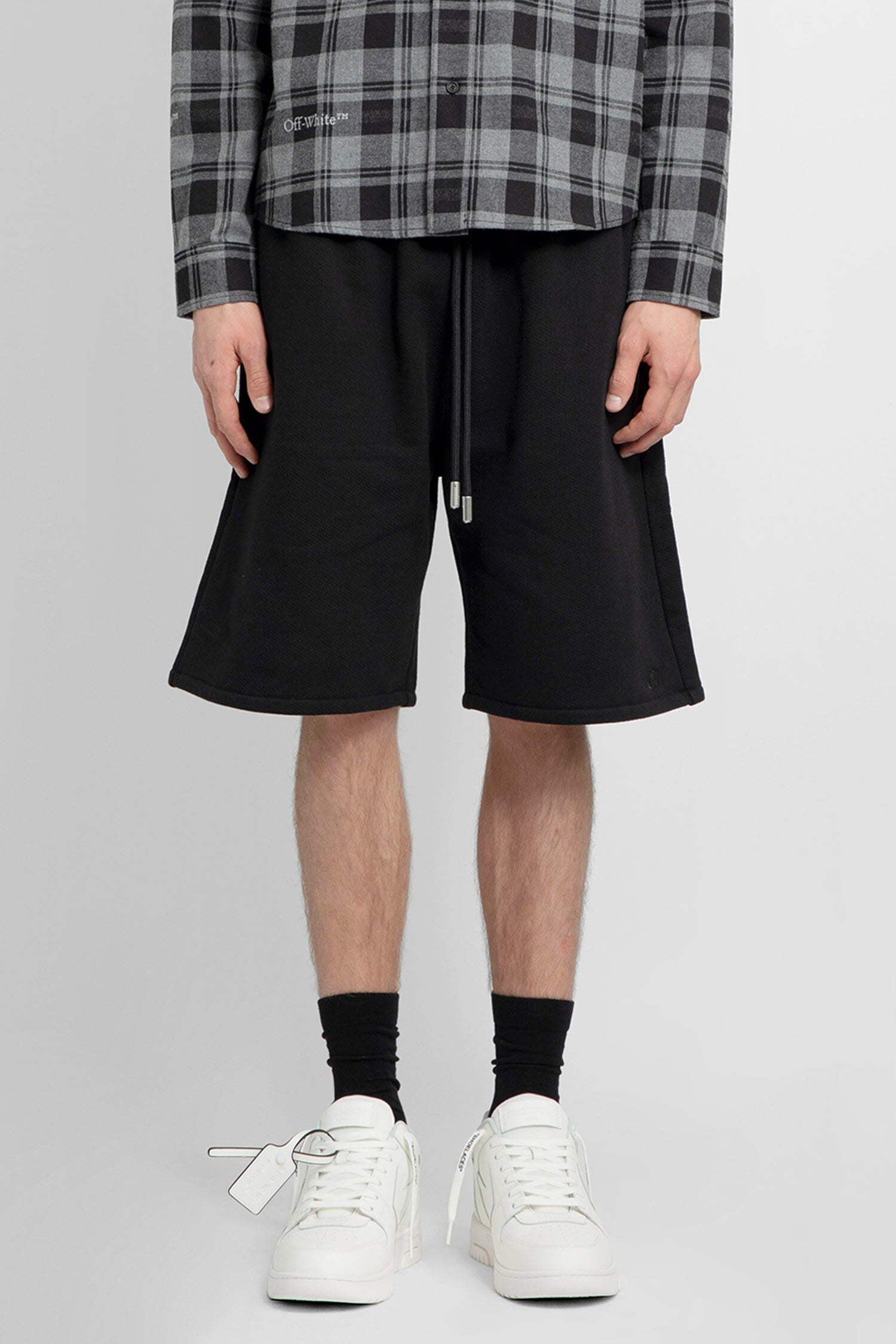 OFF-WHITE MAN BLACK SHORTS & SKIRTS