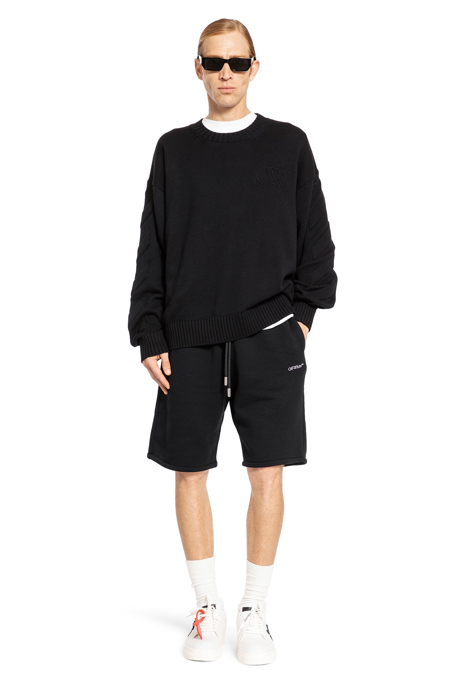 OFF-WHITE MAN BLACK SHORTS & SKIRTS