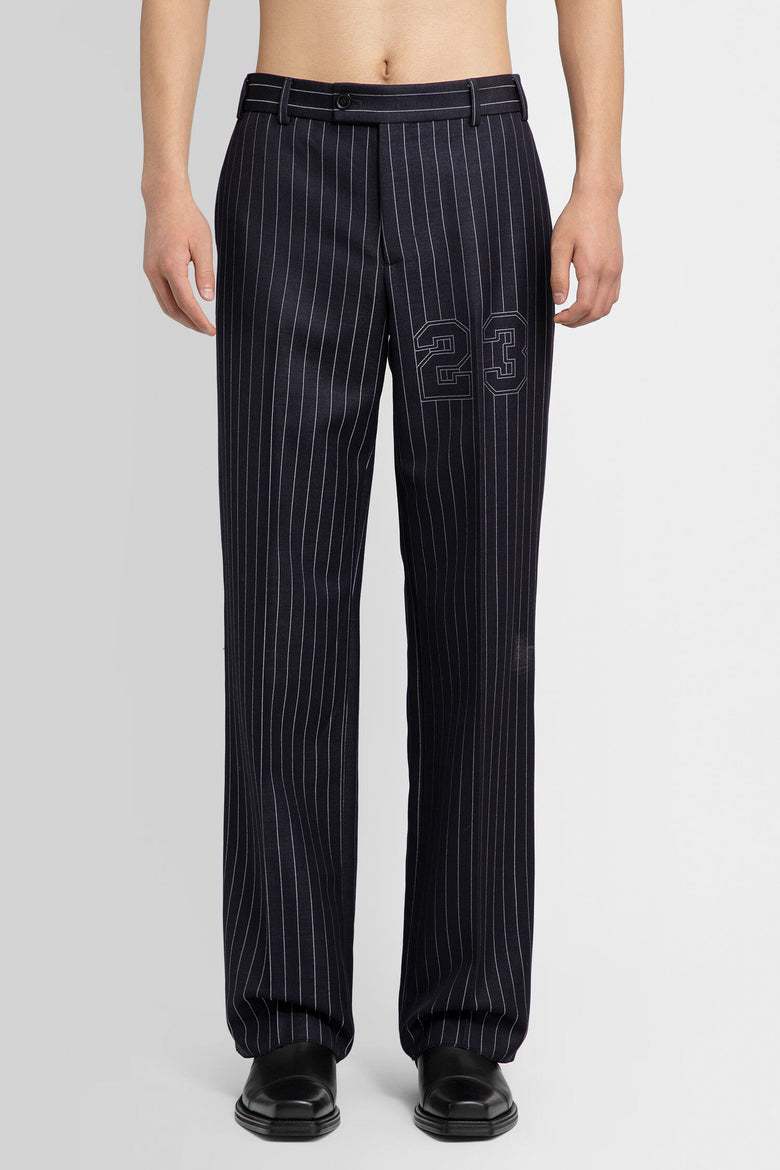 OFF-WHITE MAN BLACK&WHITE TROUSERS