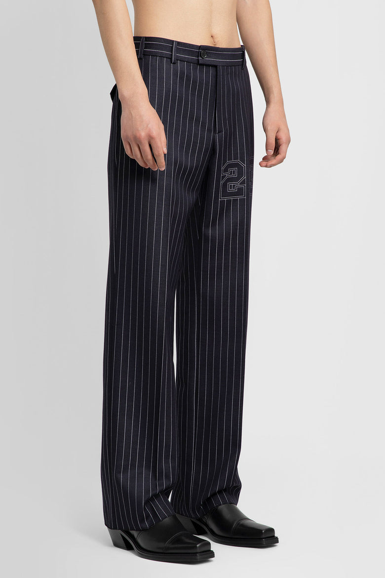 OFF-WHITE MAN BLACK&WHITE TROUSERS